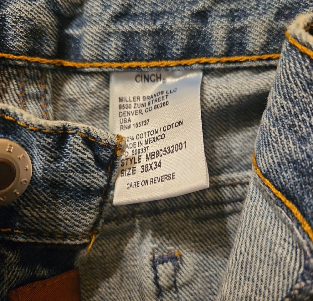 NWOT! Cinch Light Blue Relaxed Fit Men’s Jeans 38x34 - Picture 8 of 9